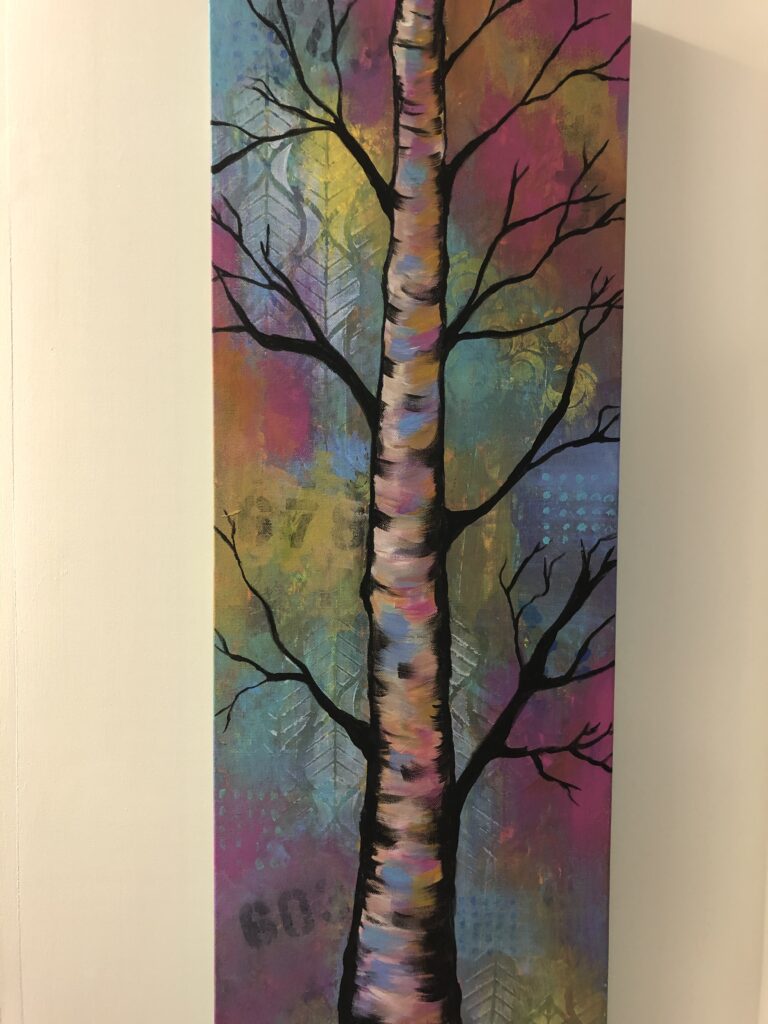 Abstract painting of a tree.